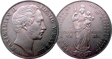 Germany Bavaria 2 Gulden 1855