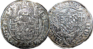 Medieval Germany Pfalz Friedrich I Weisspfennig 1449 to 1476