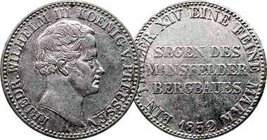 Germany Prussia Thaler 1829 to 1846
