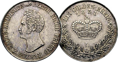 Germany Saxe-Meiningen Gulden 1830 to 1833