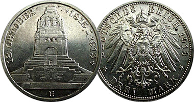 Germany Saxony 3 Mark 1913