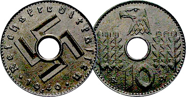 Germany 5 and 10 Reichskreditkassen 1940 and 1941