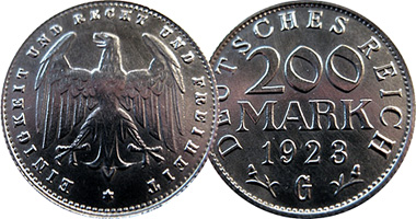 Germany 200 and 500 Marks 1923