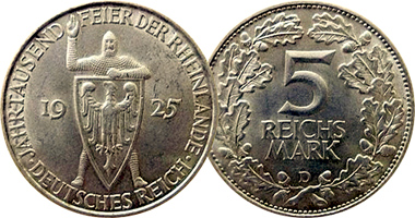 Germany 3 and 5 Reichsmark 1925