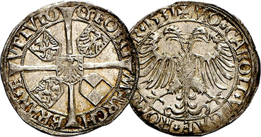 Medieval Germany Brandenburg Franken 6 Kreuzer George Der Fromme 1527 to 1537