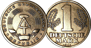Germany (East) 1 and 2 Mark 1956 to 1990