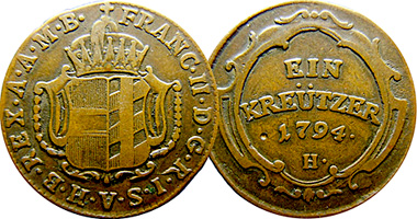 Germany (Further Austria) Kreutzer and 1/4 Kreutzer 1792 to 1805