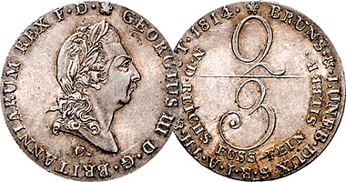 Germany (Hannover) 2/3 Thaler 1813 and 1814