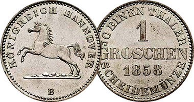 Germany (Hannover) Groschen and Thaler Silver Coinage with Horse 1814 to 1866