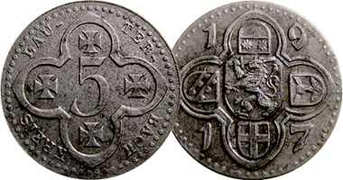 Germany Hessen, Lauterbach (Notgeld) 5, 10, and 50 Pfennig 1917 and 1918