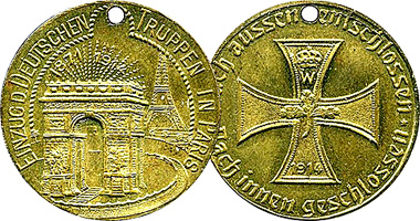 Germany Entry into Paris Medal (Fakes are possible) 1914