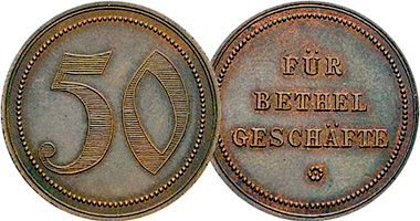 Germany 5, 10, 25, 50, and 100 Pfennig Bethel Bielefeld Notgeld 1918