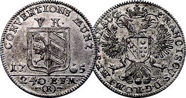 Germany (Nurnberg) 5 Kreuzer 1763 to 1766