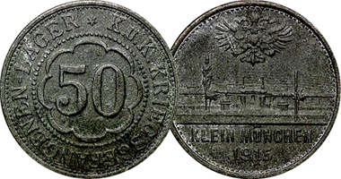 Germany Prison Camp 1, 2, 10, 20, and 50 Pfennig 1915