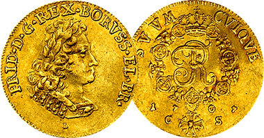 Germany (Prussia) Ducat 1705 to 1708