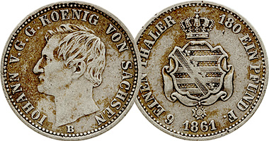 Germany 1/3 and 1/6 Thaler 1860 to 1871