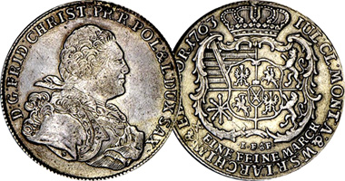 Germany (Saxony) Thaler and 2/3 Thaler 1763