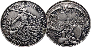 Germany Nuernberg Shooting Festival Medal 1897
