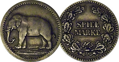 Germany German Spiel Marke and Spiel Pfennig 1820 to 1940