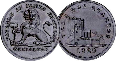 Gibraltar James Spittles 1 and 2 Quarts 1820
