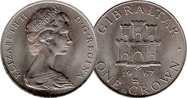 Gibraltar Crown 1967 to 1970