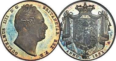 Great Britain Crown and Half Crown 1831 to 1837