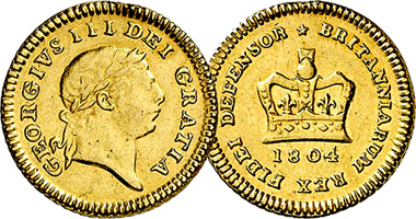 Great Britain 1/3 Guinea 1797 to 1813