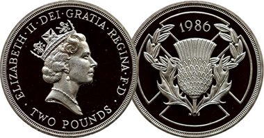Great Britain 2 Pounds (Commonwealth Games) 1986