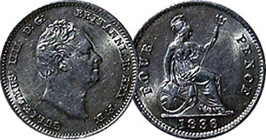 Great Britain 4 Pence 1831 to 1862