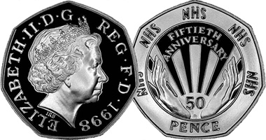 Great Britain 50 Pence (National Health Service) 1998