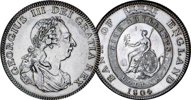 Great Britain 5 Shillings Dollar 1804