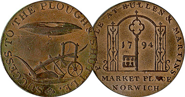Great Britain (Conder) Norwich Plough and Shuttle 1794