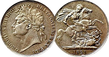 Great Britain Crown 1821 and 1822
