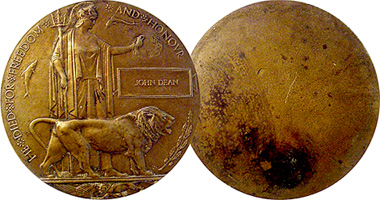 Great Britain Dead Man's Penny (He died for freedom and honour) 1918 to 1936