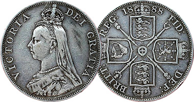 Great Britain Florin and Double Florin 1887 to 1892
