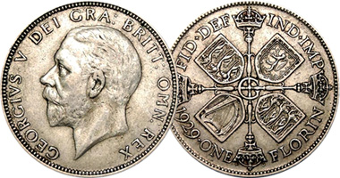 Great Britain Florin 1911 to 1936