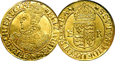 Medieval Great Britain Pound and Half Pound (Elizabeth) 1594 to 1596