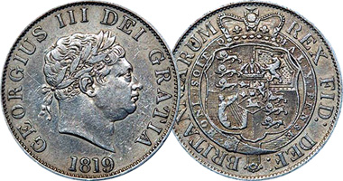 Great Britain 1/2 Crown 1816 to 1820