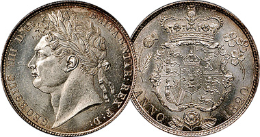 Great Britain Shilling and Half Crown 1820 to 1824