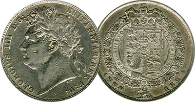 Great Britain Shilling and Half Crown 1823 to 1825