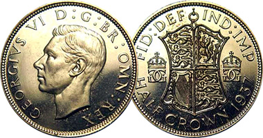 Great Britain Half Crown 1927 to 1951