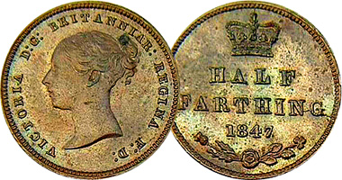 Great Britain Half Farthing 1839 to 1856