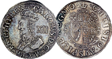 Great Britain Pence and Shilling of Charles I 1625 to 1649