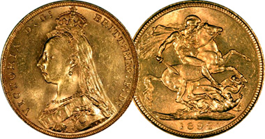 Great Britain Sovereign 1887 to 1893