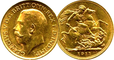 Great Britain Sovereign and Half Sovereign (Fakes are possible) 1911 to 1932