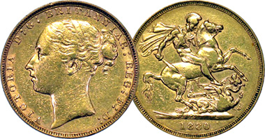 Great Britain Sovereign (Fakes are possible) 1871 to 1885
