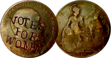 Great Britain Suffragette Penny - Votes for Women 1850 to 1918