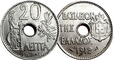Greece 20 Lepta 1912