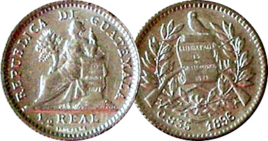 Guatemala Medio (1/2) Real 1878 to 1901