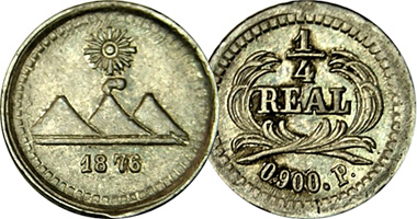 Guatemala 1/4 Real 1872 to 1901